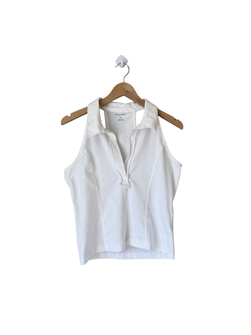 Pilcro - Reworked Halter Tank in White - Size Medium